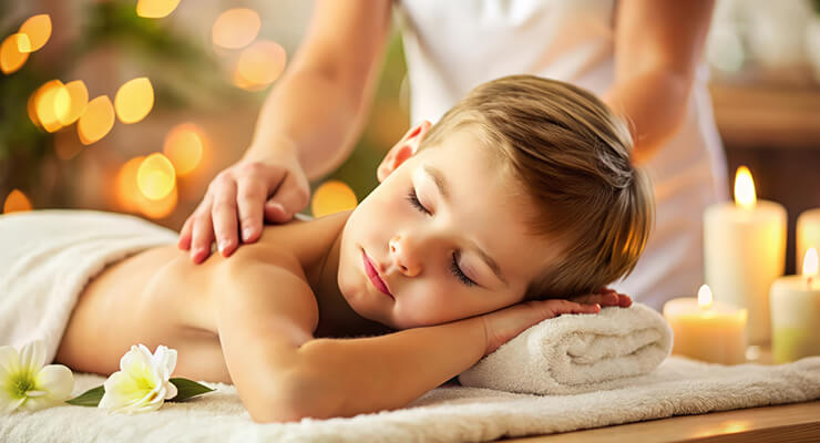 Massage enfants dans un institut de beauté à Faveraye-Mâchelles près d'Angers